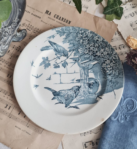 Ancienne assiette terre - assiette, fer