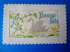 CARTE POSTALE FANTAISIE BRODEE BONNE FÊTE 1931