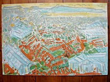 COTTAVOZ André Lithographie  Vallauris Serres au ciel jaune 1973- 56X38 CM