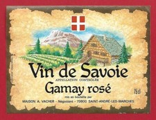 111-81 Etiquette Vin SAVOIE GAMAY ROSÉ mis Ets VITTET-DUPRAZ, Vins, BILLIÈME 73