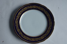 Assiette Vendôme bleu et or