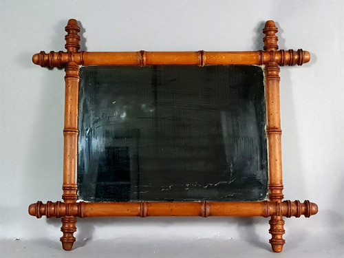 Ancien miroir encadrement - , bois