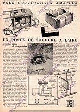 POSTE DE SOUDURE A L ARC/ SCHEMA PLAN DECOUPE 1952 DIY 