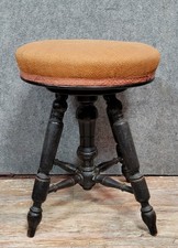 Tabouret de piano époque Napoléon III en bois noirçi vers 1850