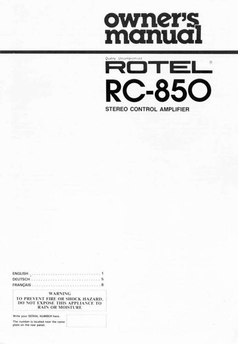 Rotel 850 amplifier - rotel, rc-850