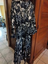 Robe longue Zara bleue blanche fleurie L/40