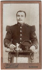 Cdv.Militaire.Soldat.80ème.Sabre.Photo Tirage Citrate.Photograph.Allard Narbonne