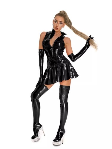 Cosplay sexy noir latex - noir, femme