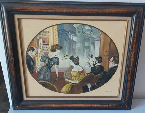 Ancien tableau scène de - ",