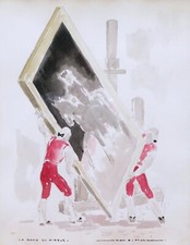 Jean Adrien MERCIER dessin aquarelle illustration La Dame du Cirque tableau art