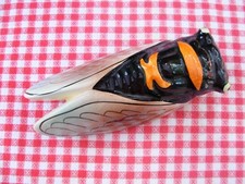 Grande cigale aux yeux verts céramique ancienne  VALLAURIS 