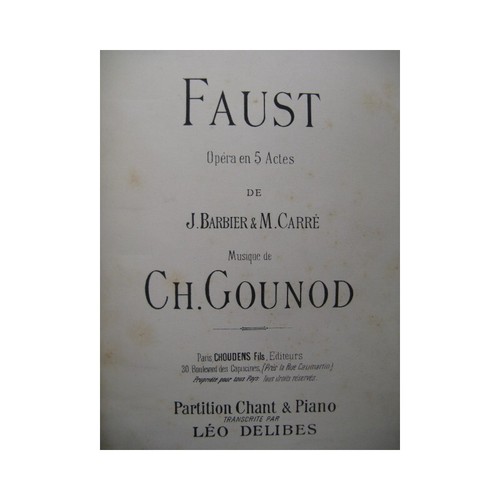 Gounod charles faust piano - charles,