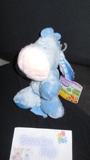 doudou peluche Bourriquet Bleu satin vichy DISNEY NICOTOY 22cm