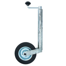 Roue jockey 42 mm pour remorques caravanes roue acier 200 mm arbre terni