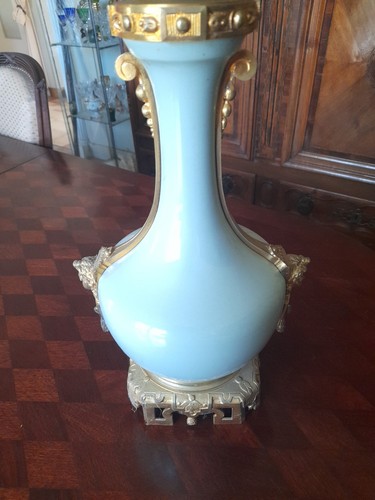 Lampe porcelaine céladon - lampe,