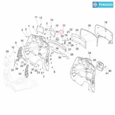 Piaggio PI620452 Couverture Compartiment Piaggio Vespa Gts Super 125 2009-2019