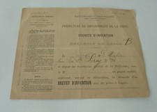 Ancien BREVET D'INVENTION 1908