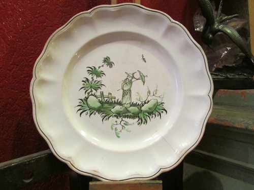 Ancienne assiette faience - assiette, en
