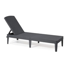 Fauteuil et transat de jardin Jaipur en rotin, 4 niveaux de confort anthracite