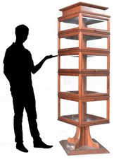 Vitrine tournante en merisier années 50