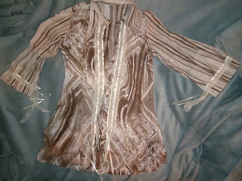 Chemise marron rayures - chemise,