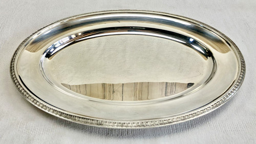 Ancien plat ovale semi - ovale, creux