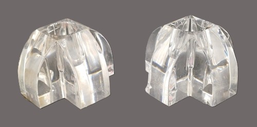 Paire bougeoirs cristal - paire,