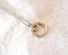 SWAROVSKI Collier Pendentif anneau en strass cristal signé du cygne