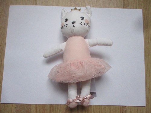 Peluche doudou chat - chat, blanc