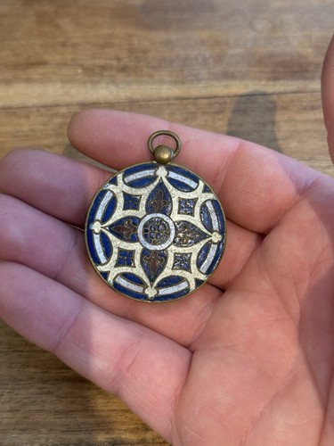 Miroir pendentif émail - &,