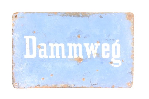 Ancien plaque dammweg panneau - plaque,