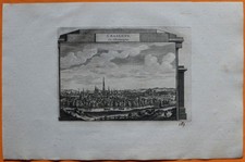 VAN DER AA Gravure originale c1725 VUE DE CHÂLONS-EN-CHAMPAGNE Marne