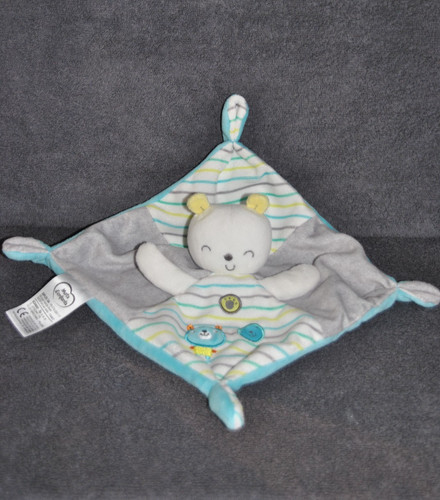 Doudou ours plat - plat, gris