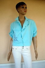 TOP VESTE D ETE TURQUOISE