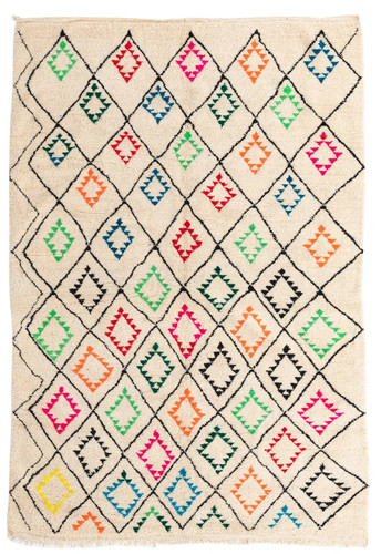 Tapis marocain laine noir - marocain, en