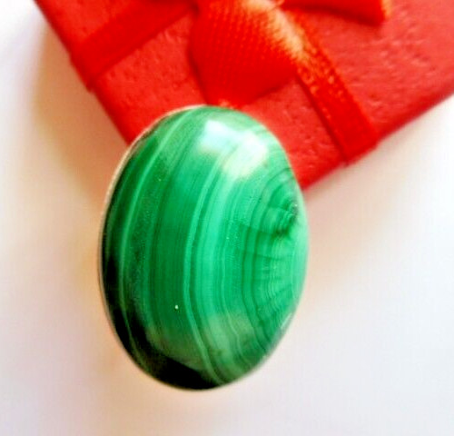 Bague véritable malachite - en,