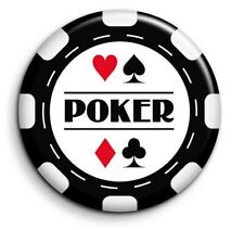 Badge 38mm Button Pin Jeton Poker Chips Jeu Carte Blackjack Roulette Casino