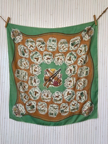 Foulard carré soie vintage - carré,