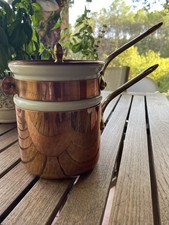 APILCO Casserole et Bain Marie en Cuivre et Porcelaine