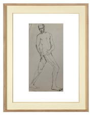 Très Beau Dessin de Marca Nu Masculin Nude  Ecole de Paris 1960 (178)