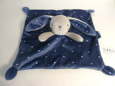 86. DOUDOU PLAT  SIMBA TOYS LAPIN BLEU MARINE GRIS BLANC ETOILES  ETAT NEUF*