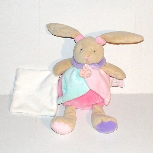 Doudou lapin rose bleu - doudou,