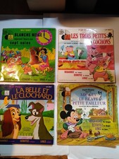 Lot 45T + Livres-Disques Jeunesse Vintage (18 pièces — État variable) Disney