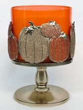 1 Bath & Body Works PUMPKIN PEDESTAL Large 3-Wick Candle Holder Sleeve 14.5 oz