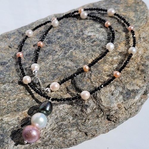 Collier perle noire tahiti - de,