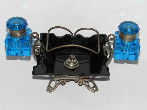 11h4 ancien encrier bureau - ancien,