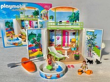 Playmobil 6159 + 6674 : Coffre Bungalow Terrasse de vacances + Kayak
