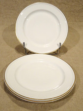 3 assiettes à dessert porcelaine blanche liseret or perlé  Bernardaud Limoges