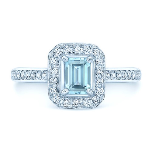 Bague 14k blanc - 14k, halo