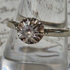 Bague Solitaire en Or Gris